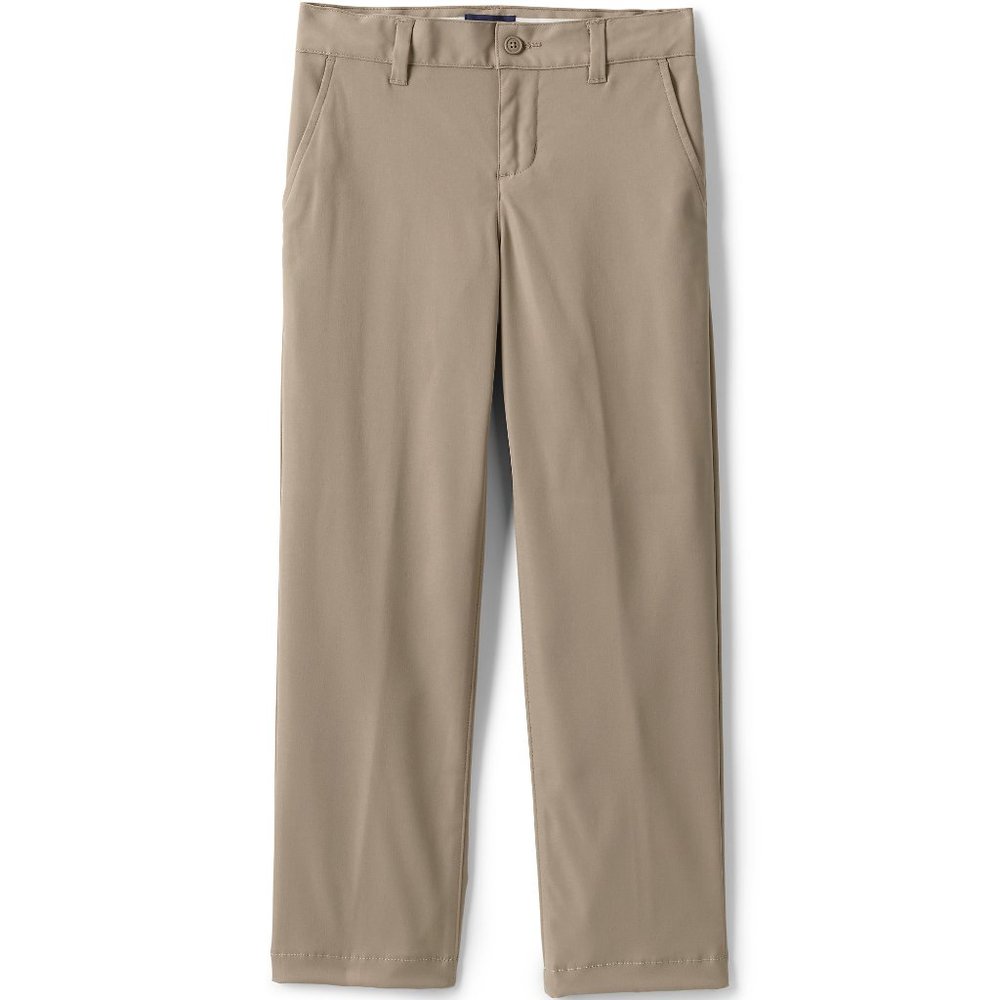 Lands' End School Uniform Boys Active Chino Khaki Pants, NWT
